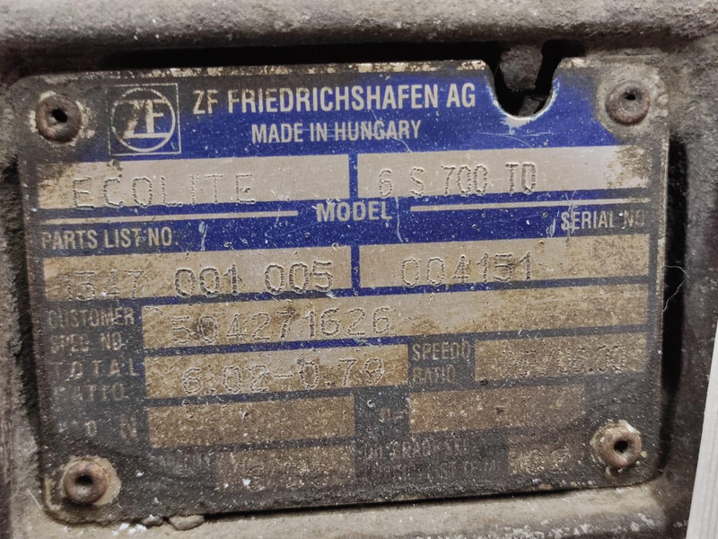Iveco ZF 6S700TO GEARBOX - Caja de cambios para Camión: foto 5 Iveco ZF 6S700TO GEARBOX - Caja de cambios para Camión: foto 5