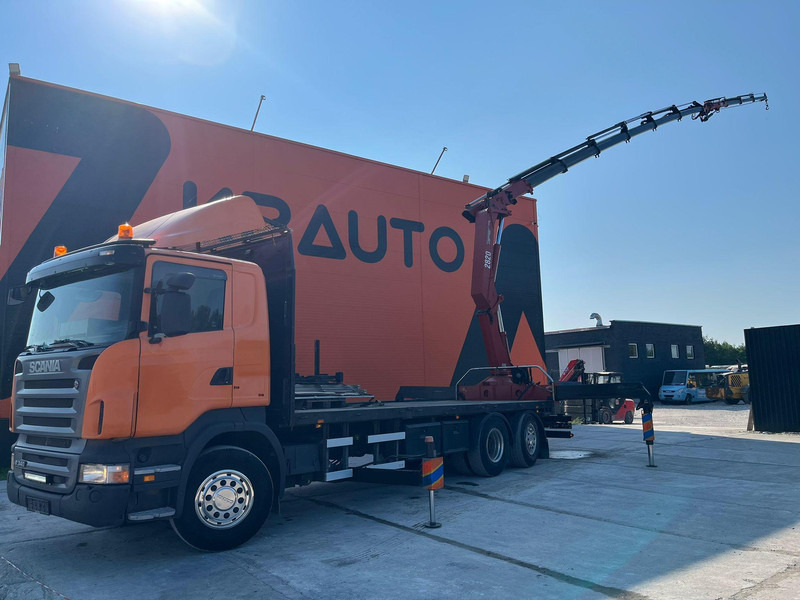 Scania R 340 6x2*4 HMF 2823-K6 + JIB / PLATFORM L=7293 mm - Camión caja abierta, Camión grúa: foto 1 Scania R 340 6x2*4 HMF 2823-K6 + JIB / PLATFORM L=7293 mm - Camión caja abierta, Camión grúa: foto 1