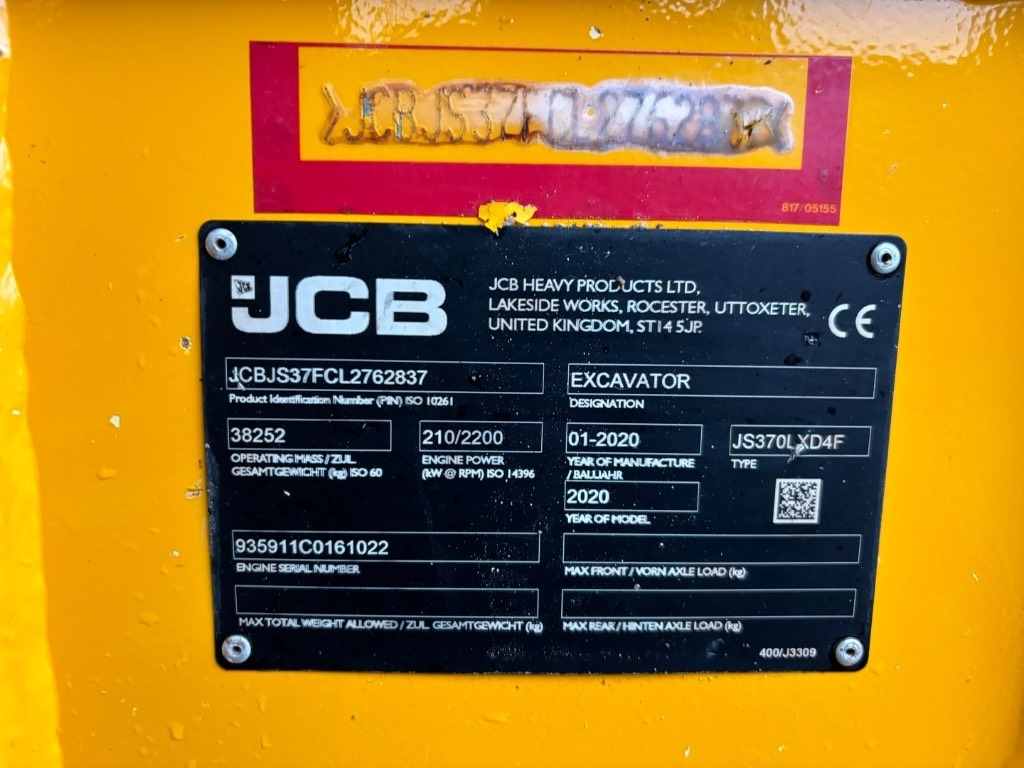 Excavadora de cadenas JCB JS370LC -- JS 370 LC -- Full options: foto 42