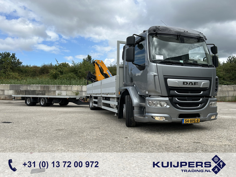 DAF LF 320 FA 19T + Burg BPM 0018 Trailer / Effer 175.2/c3s Crane / NL Combi - Camión caja abierta, Camión grúa: foto 1 DAF LF 320 FA 19T + Burg BPM 0018 Trailer / Effer 175.2/c3s Crane / NL Combi - Camión caja abierta, Camión grúa: foto 1