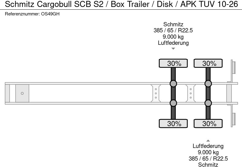 Semirremolque caja cerrada Schmitz Cargobull SCB S2 / Box Trailer / Disk / APK TUV 10-26: foto 17 Semirremolque caja cerrada Schmitz Cargobull SCB S2 / Box Trailer / Disk / APK TUV 10-26: foto 17