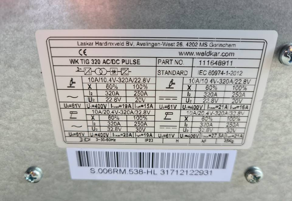 SpawarkaTig WELDKAR WK 320 AC/DC Puls, 320 A - Equipo de soldadura: foto 5 SpawarkaTig WELDKAR WK 320 AC/DC Puls, 320 A - Equipo de soldadura: foto 5