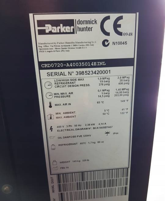 ZIĘBNICZY PARKER DOMNICK HUNTER CRD 0720 - Compresor de aire: foto 3 ZIĘBNICZY PARKER DOMNICK HUNTER CRD 0720 - Compresor de aire: foto 3