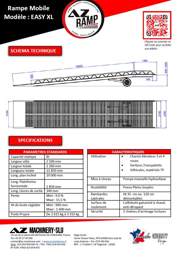 AZ RAMP EASY-XL 8 mobile loading ramp - Rampa de carga: foto 3 AZ RAMP EASY-XL 8 mobile loading ramp - Rampa de carga: foto 3