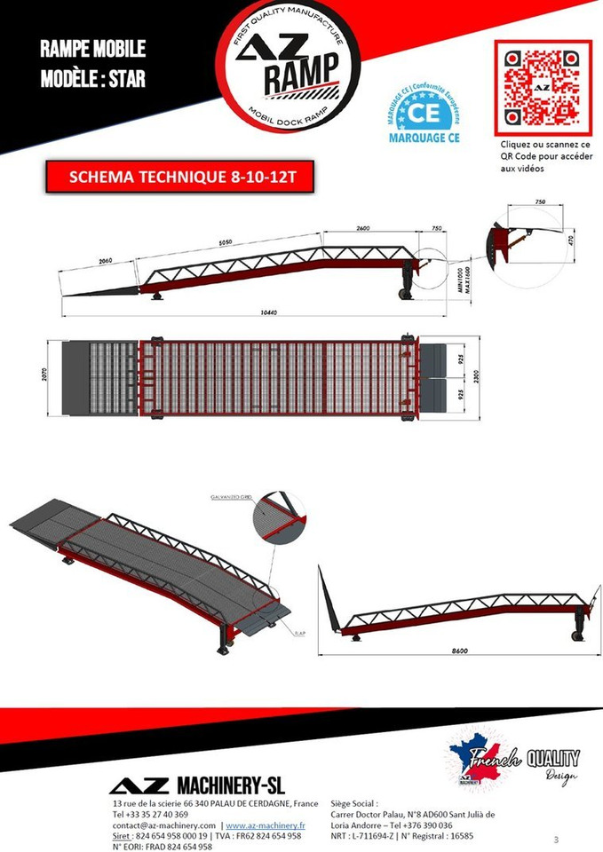 **RENTAL** Loading Ramp with with hydraulic tilting bridge - AZ RAMP - STAR- 8T. 8 ton capacity - Rampa de carga: foto 5 **RENTAL** Loading Ramp with with hydraulic tilting bridge - AZ RAMP - STAR- 8T. 8 ton capacity - Rampa de carga: foto 5