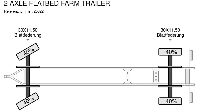 Remolque plataforma/ Caja abierta 2 AXLE FLATBED FARM TRAILER: foto 7