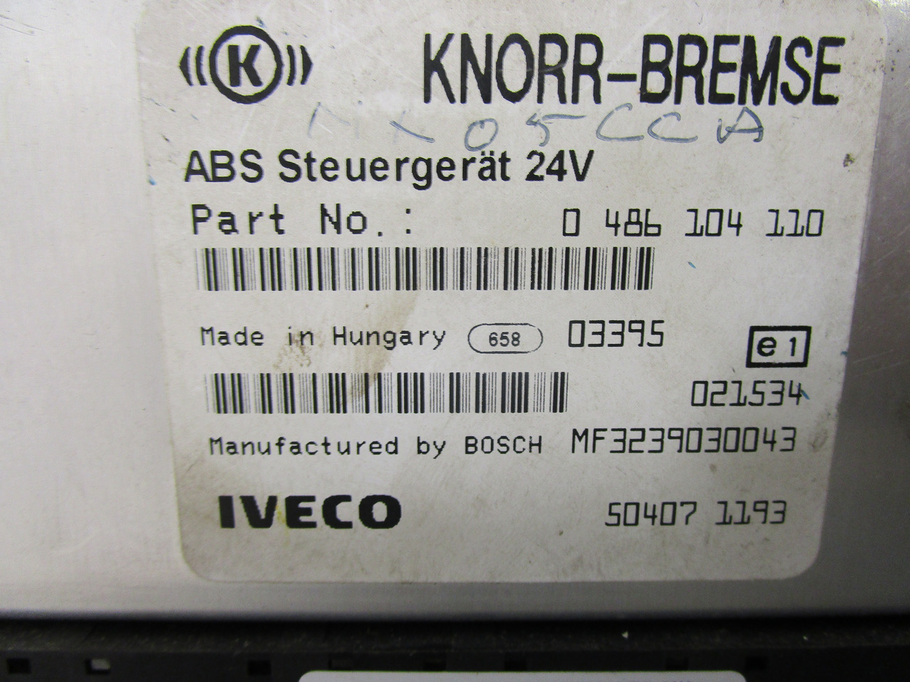 IVECO TECTOR ABS ECU P/NO 0486104110 - Piezas de freno para Camión: foto 2 IVECO TECTOR ABS ECU P/NO 0486104110 - Piezas de freno para Camión: foto 2