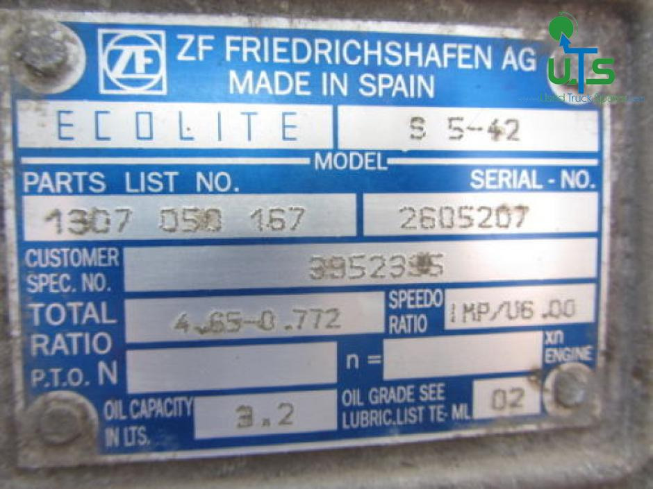VOLVO FLC 7.5TON 5 SPEED GEARBOX TYPE S5.42 - Caja de cambios para Camión: foto 2 VOLVO FLC 7.5TON 5 SPEED GEARBOX TYPE S5.42 - Caja de cambios para Camión: foto 2
