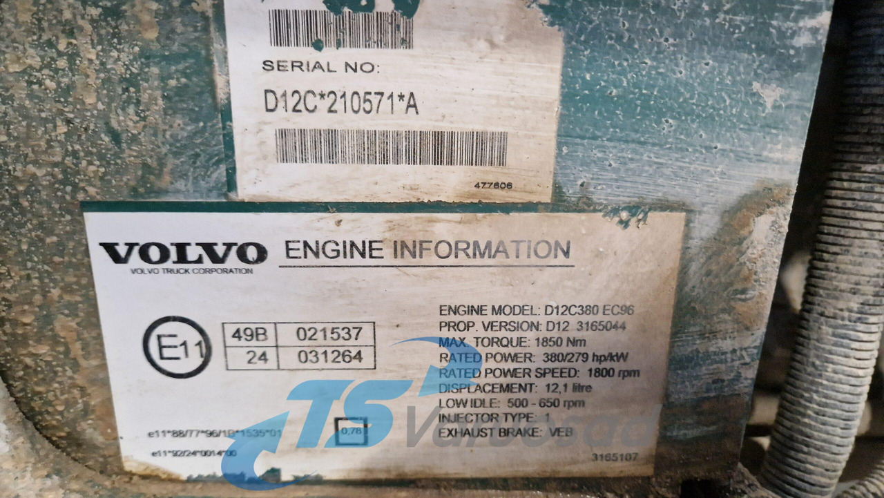 Volvo Volvo mootor D12C380 D12C380 - Motor para Camión: foto 2 Volvo Volvo mootor D12C380 D12C380 - Motor para Camión: foto 2