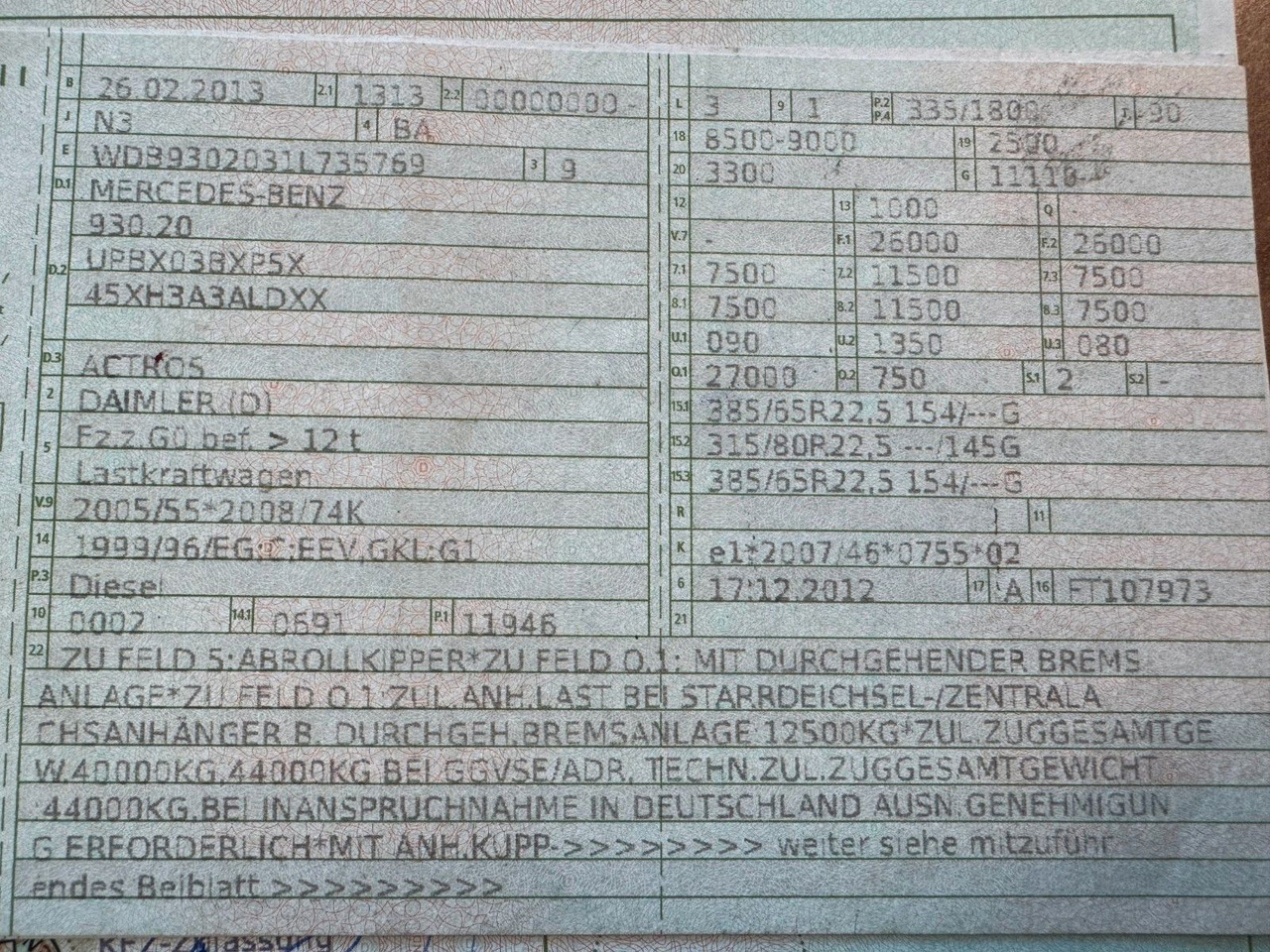 Mercedes-Benz 2546 6X2 Klima Meiller RK 20.65 - Camión multibasculante: foto 2 Mercedes-Benz 2546 6X2 Klima Meiller RK 20.65 - Camión multibasculante: foto 2