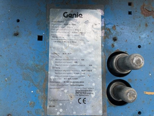 Genie GS2632 - Plataforma de tijeras: foto 5 Genie GS2632 - Plataforma de tijeras: foto 5