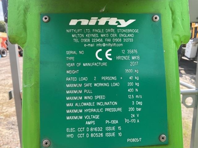 Niftylift HR12NDE - Plataforma articulada: foto 5 Niftylift HR12NDE - Plataforma articulada: foto 5