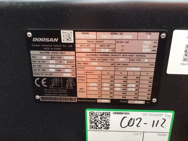 Doosan B15T-7 PLUS - Carretilla elevadora eléctrica: foto 5 Doosan B15T-7 PLUS - Carretilla elevadora eléctrica: foto 5