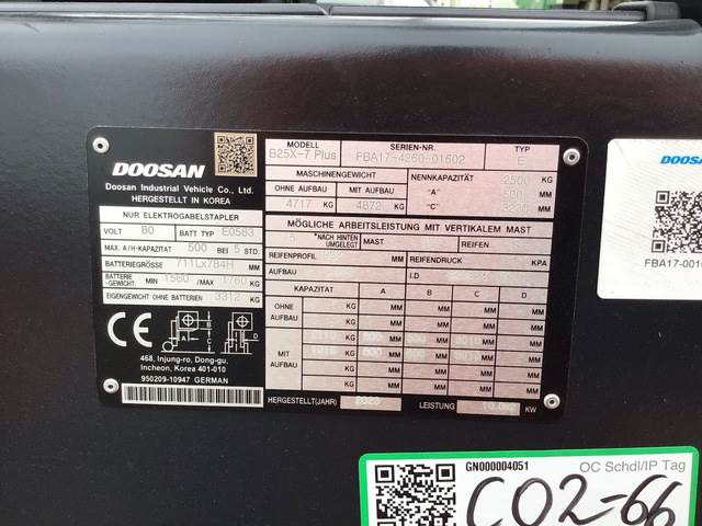 Doosan B25X-7 PLUS - Carretilla elevadora eléctrica: foto 5 Doosan B25X-7 PLUS - Carretilla elevadora eléctrica: foto 5