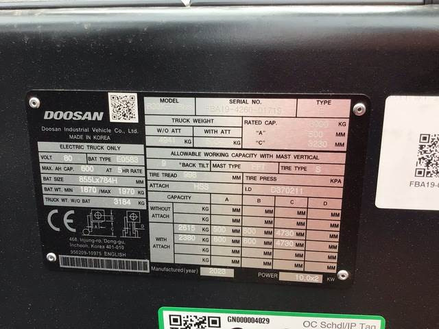 Doosan B30X-7 PLUS - Carretilla elevadora eléctrica: foto 5 Doosan B30X-7 PLUS - Carretilla elevadora eléctrica: foto 5