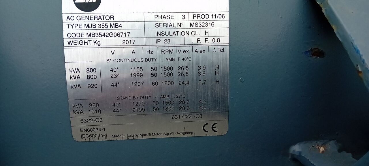 MAN Agregat Prądotwórczy Generator Stamford MAN DIESEL 640 kw 800 - Generador industriale: foto 5 MAN Agregat Prądotwórczy Generator Stamford MAN DIESEL 640 kw 800 - Generador industriale: foto 5