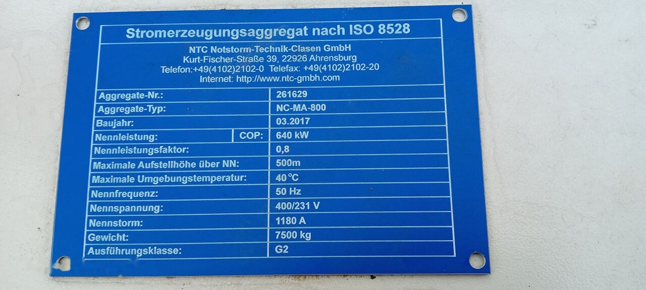 MAN MAN Generator Set Stamford 640 KW 800 KVA Diesel, 2017 Model, 931 HP, 8000 kg, Low Hours, For Sale in Poland - Generador industriale: foto 4 MAN MAN Generator Set Stamford 640 KW 800 KVA Diesel, 2017 Model, 931 HP, 8000 kg, Low Hours, For Sale in Poland - Generador industriale: foto 4