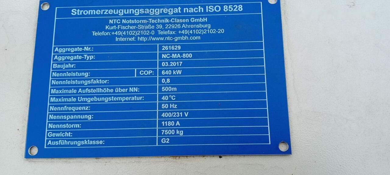 MAN MAN Generator Set Stamford 640 KW 800 KVA Diesel, 2017 Model, 931 HP, 8000 kg, Low Hours, For Sale in Poland - Generador industriale: foto 3 MAN MAN Generator Set Stamford 640 KW 800 KVA Diesel, 2017 Model, 931 HP, 8000 kg, Low Hours, For Sale in Poland - Generador industriale: foto 3