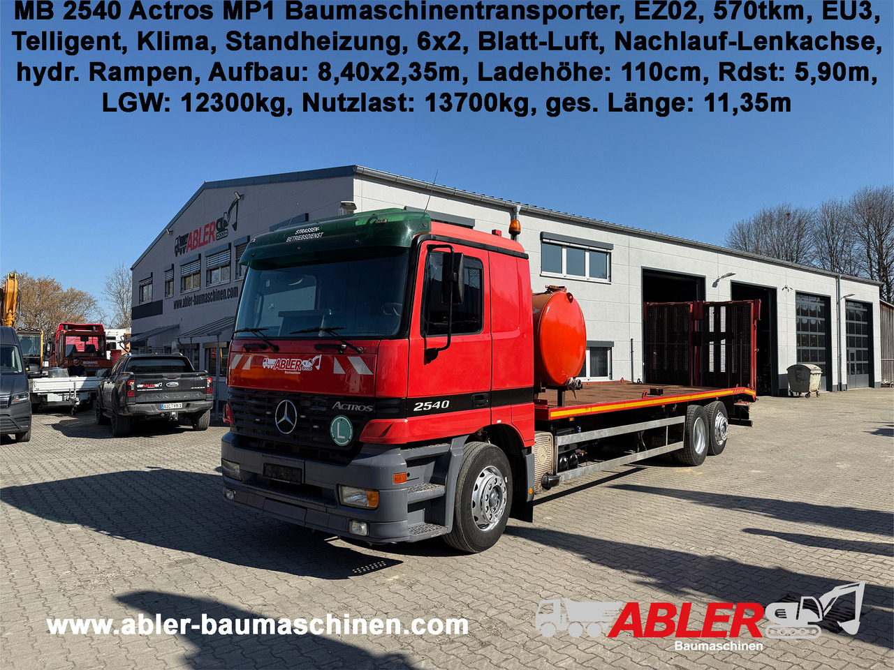 Mercedes-Benz 2540 Actros MP1 Baumaschinentrnasporter - Camión: foto 1 Mercedes-Benz 2540 Actros MP1 Baumaschinentrnasporter - Camión: foto 1