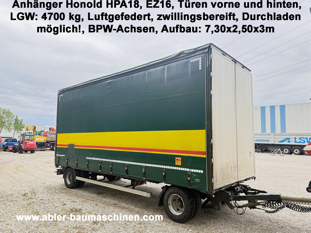 Honold HPA 18 Anhänger Durchladen! - Remolque con toldo: foto 1 Honold HPA 18 Anhänger Durchladen! - Remolque con toldo: foto 1