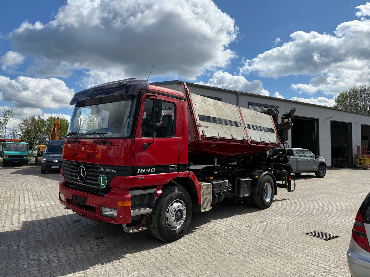 Camión caja abierta, Camión grúa Mercedes-Benz 1840 Actros 2-Seiten-Kipper mit Kran Hiab 125-3 mit Funk: foto 8