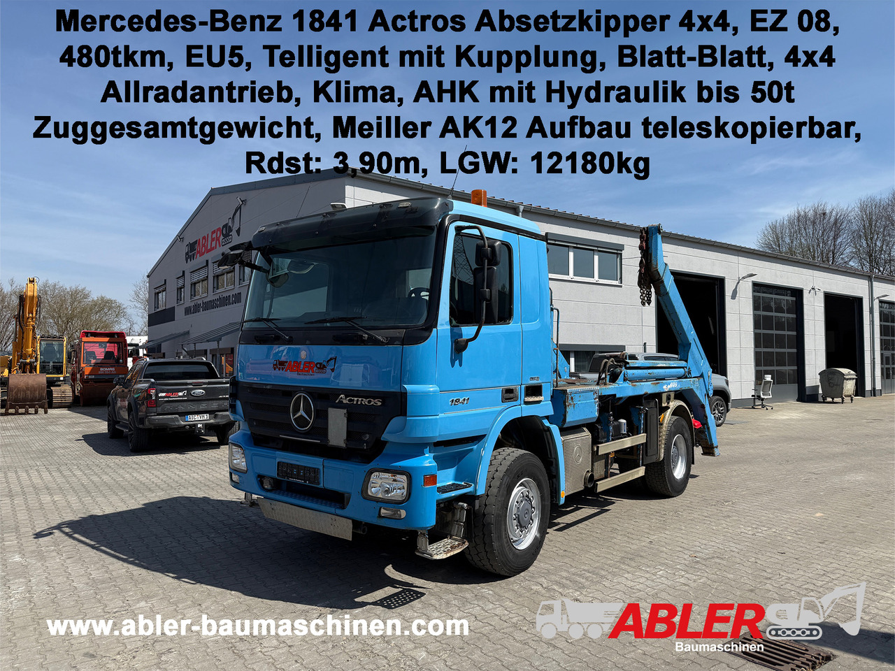 Mercedes-Benz 1841 Actros MP2 Absetzkipper 4x4 Allrad Klima - Camión portacontenedor de cadenas: foto 1 Mercedes-Benz 1841 Actros MP2 Absetzkipper 4x4 Allrad Klima - Camión portacontenedor de cadenas: foto 1
