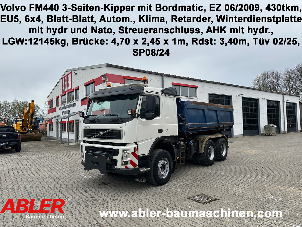 Volvo FM440 3-Seiten-Kipper mit Bordmatic 6x4 Winterdienst - Camión volquete: foto 1 Volvo FM440 3-Seiten-Kipper mit Bordmatic 6x4 Winterdienst - Camión volquete: foto 1