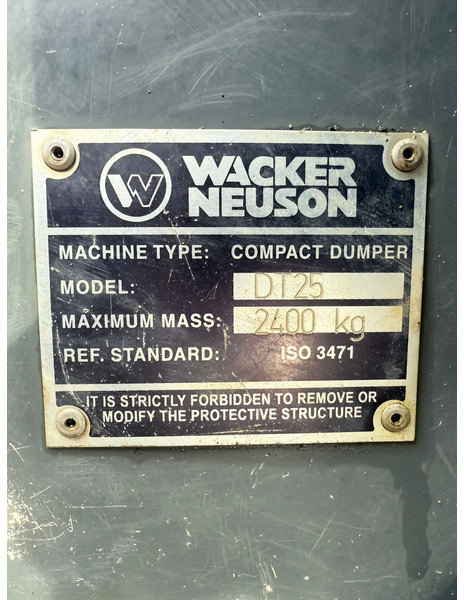 Minidumper WACKER NEUSON DT 25 2850 KG RUPS DUMPER Mini dumper: foto 12