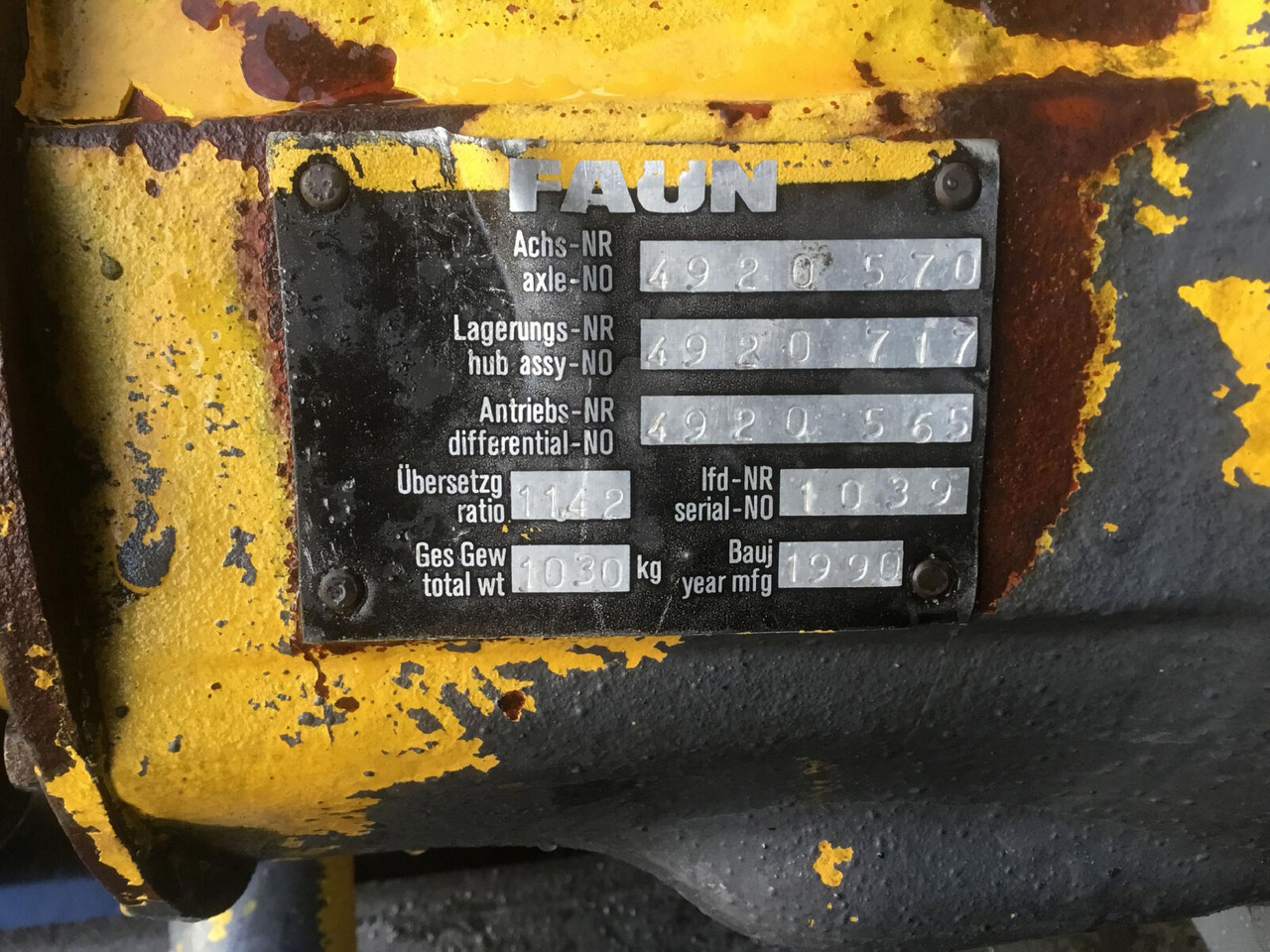 FAUN RTF 50-3 axle 1 - Eje y piezas para Autogrúa: foto 5 FAUN RTF 50-3 axle 1 - Eje y piezas para Autogrúa: foto 5