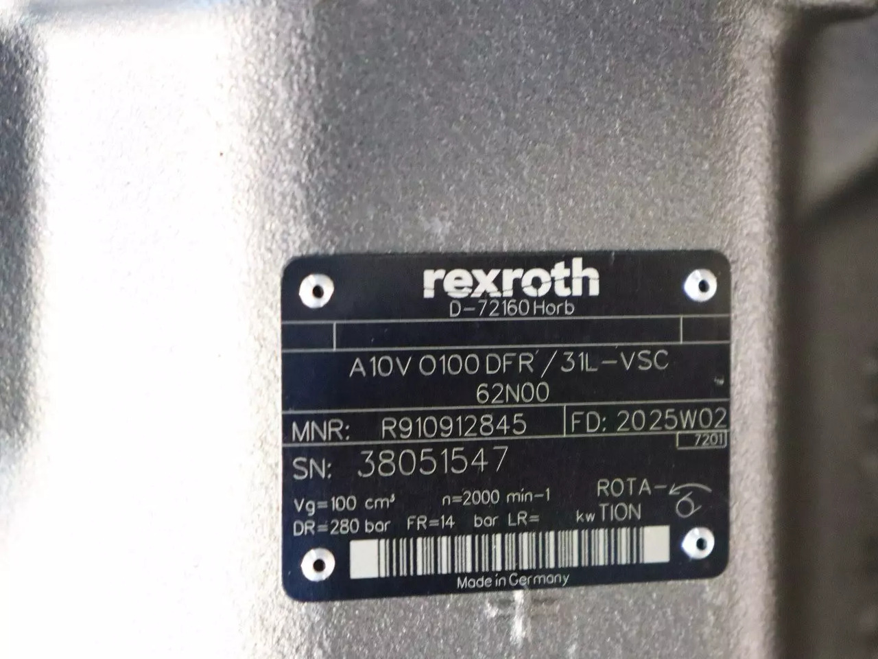 REXROTH A10VO100DFR/31L-VSC62N00 - Bomba hidráulica para Equipo de manutención: foto 4 REXROTH A10VO100DFR/31L-VSC62N00 - Bomba hidráulica para Equipo de manutención: foto 4