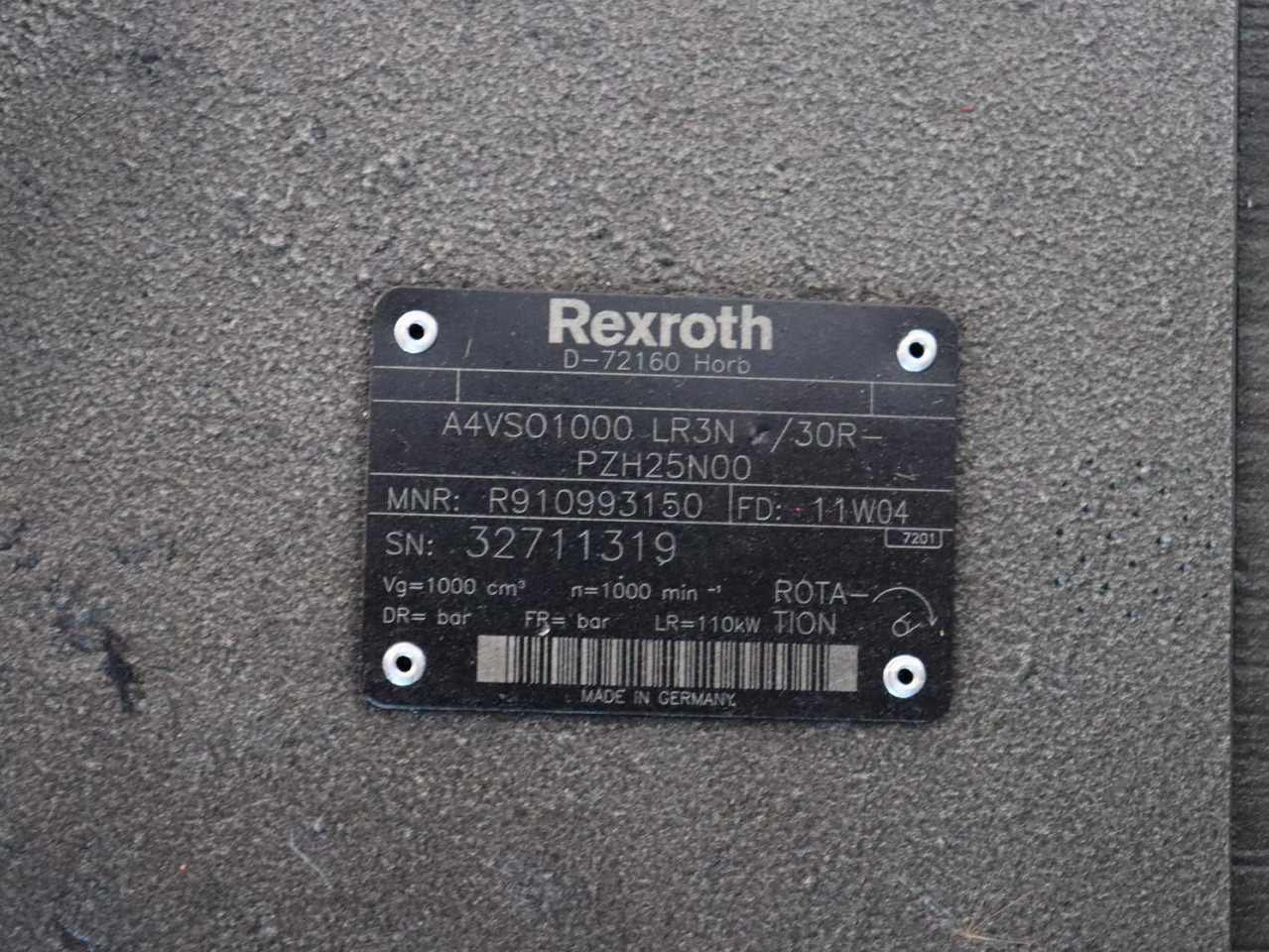 REXROTH A4VSO1000LR3N/30R-PZH25N00 - Bomba hidráulica para Maquinaria de construcción: foto 5 REXROTH A4VSO1000LR3N/30R-PZH25N00 - Bomba hidráulica para Maquinaria de construcción: foto 5