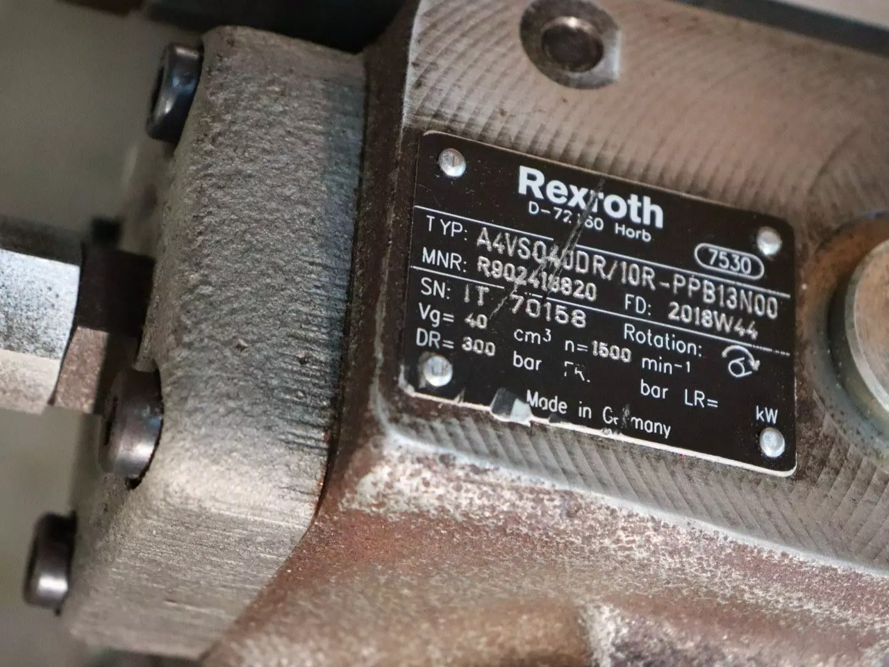 REXROTH A4VSO40DR/10R-PPB13N00 - Motor hidráulico para Equipo de manutención: foto 5 REXROTH A4VSO40DR/10R-PPB13N00 - Motor hidráulico para Equipo de manutención: foto 5