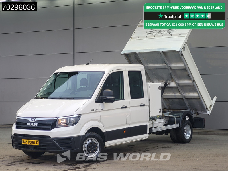 MAN TGE 5.120 Kipper met Kist Dubbel Cabine 3,5t Trekhaak Navi Camera Airco Cruise Euro6 Tipper Benne Kieper Airco Trekhaak Cruise control - Furgoneta basculante: foto 1 MAN TGE 5.120 Kipper met Kist Dubbel Cabine 3,5t Trekhaak Navi Camera Airco Cruise Euro6 Tipper Benne Kieper Airco Trekhaak Cruise control - Furgoneta basculante: foto 1
