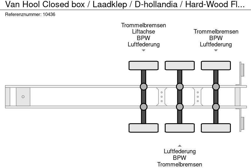 Semirremolque caja cerrada Van Hool Closed box / Laadklep / D-hollandia / Hard-Wood Floor / 1x Lift Axle: foto 10