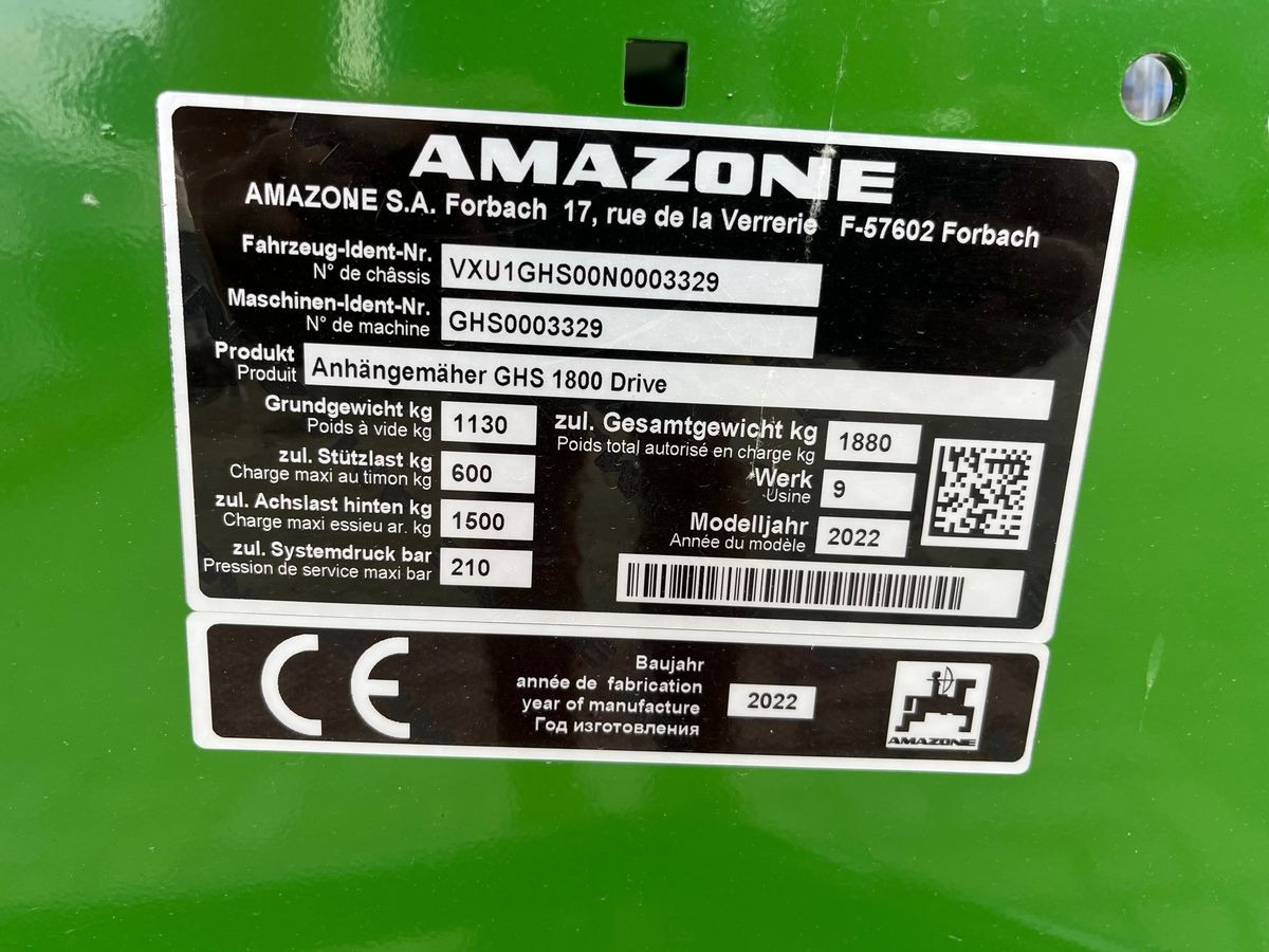 Amazone GHS 1800 Drive - Segadora: foto 4 Amazone GHS 1800 Drive - Segadora: foto 4