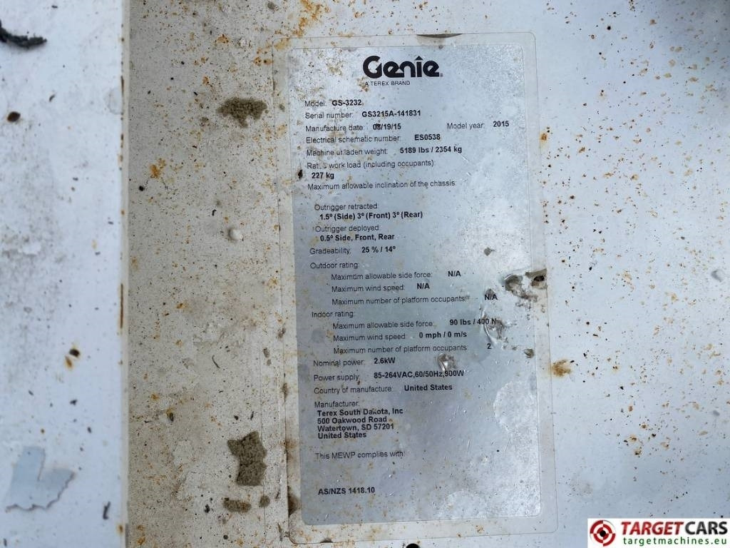 Plataforma de tijeras Genie GS-3232 Electric Scissor Work Lift 1175cm: foto 10