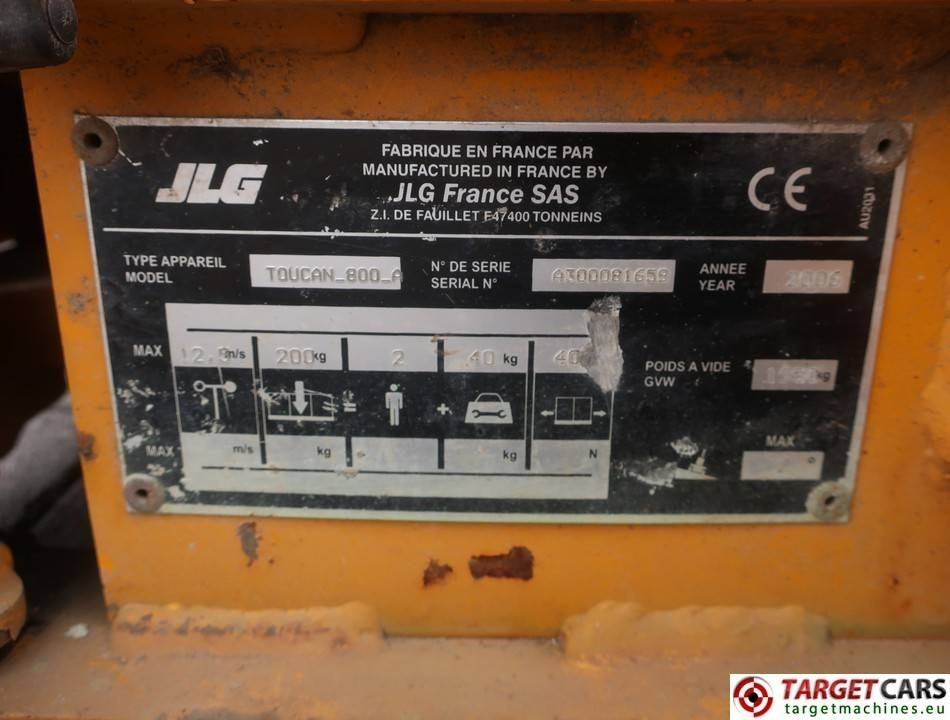 Plataforma de mástil vertical JLG Toucan 800A Electric Vertical Mast Work Lift 800cm: foto 10