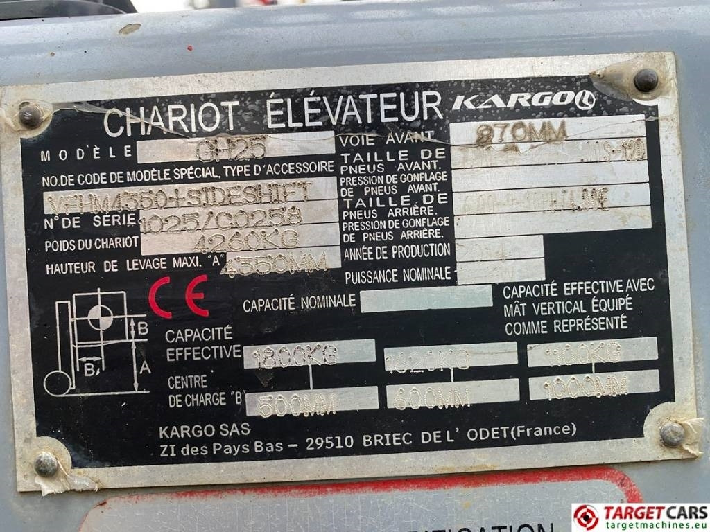 Carretilla elevadora de gas Kargo GH25 Forklift LPG 1.8T Triplex-435cm SideShi: foto 10 Carretilla elevadora de gas Kargo GH25 Forklift LPG 1.8T Triplex-435cm SideShi: foto 10