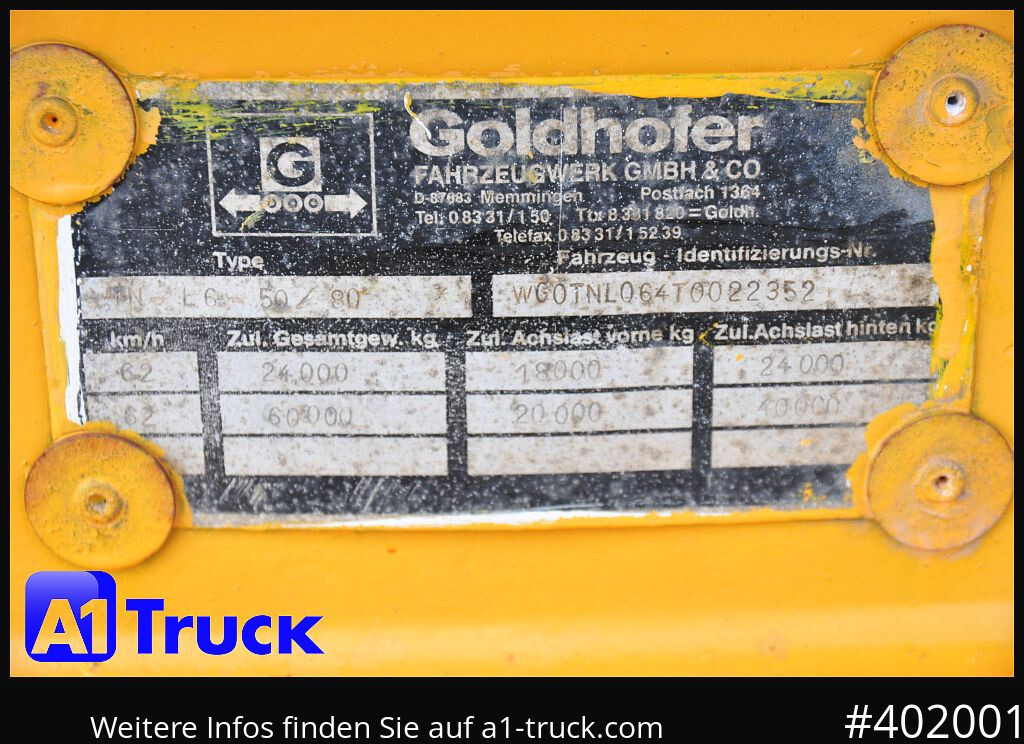 GOLDHOFER 6achs Plattform, Ballast, 60to., Schwerlast, - Remolque plataforma/ Caja abierta: foto 4 GOLDHOFER 6achs Plattform, Ballast, 60to., Schwerlast, - Remolque plataforma/ Caja abierta: foto 4