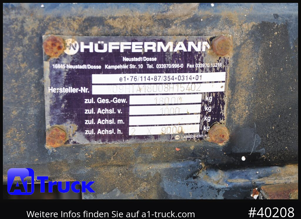 HUEFFERMANN HTA1800, Ballast, BPW Achsen,  Luft, - Remolque plataforma/ Caja abierta: foto 4 HUEFFERMANN HTA1800, Ballast, BPW Achsen,  Luft, - Remolque plataforma/ Caja abierta: foto 4