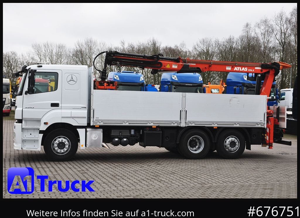 Camión caja abierta, Camión grúa MERCEDES-BENZ Axor 2543, Atlas 170.2 Kran, Lift-Lenkachse,: foto 12 Camión caja abierta, Camión grúa MERCEDES-BENZ Axor 2543, Atlas 170.2 Kran, Lift-Lenkachse,: foto 12