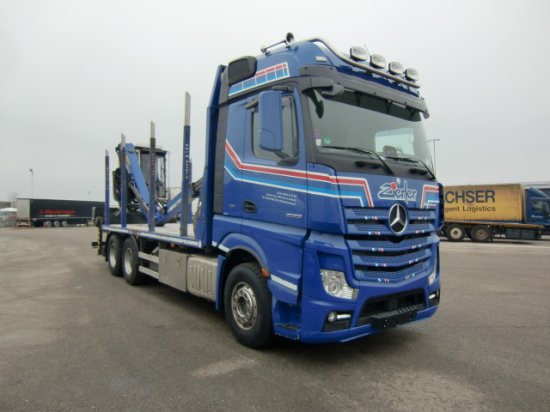 Mercedes-Benz Actros 2653 6x4 Holz Palfinger Kabinenkran - Camión forestal, Camión grúa: foto 3 Mercedes-Benz Actros 2653 6x4 Holz Palfinger Kabinenkran - Camión forestal, Camión grúa: foto 3