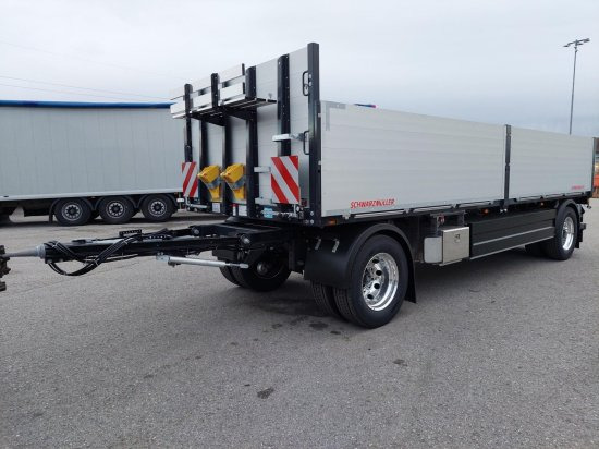 Schwarzmüller 2-Achs Jumbo-Baustoff-Plateauanhänger, BPW-Achsen, Alufelgen, - Remolque plataforma/ Caja abierta: foto 1 Schwarzmüller 2-Achs Jumbo-Baustoff-Plateauanhänger, BPW-Achsen, Alufelgen, - Remolque plataforma/ Caja abierta: foto 1