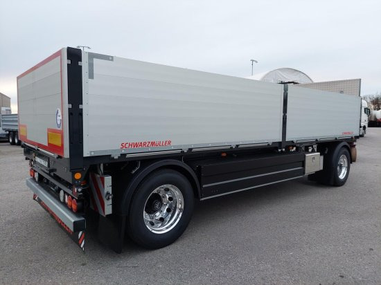 Schwarzmüller 2-Achs Jumbo-Baustoff-Plateauanhänger, BPW-Achsen, Alufelgen, - Remolque plataforma/ Caja abierta: foto 4 Schwarzmüller 2-Achs Jumbo-Baustoff-Plateauanhänger, BPW-Achsen, Alufelgen, - Remolque plataforma/ Caja abierta: foto 4