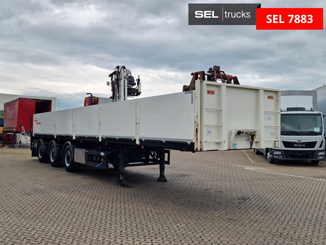 KWB P-393-STI-R1 / Rollkran / Kennis / Lenkachse - Semirremolque plataforma/ Caja abierta: foto 3 KWB P-393-STI-R1 / Rollkran / Kennis / Lenkachse - Semirremolque plataforma/ Caja abierta: foto 3