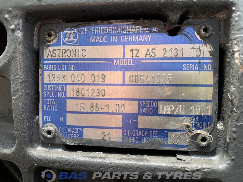 ZF XF105 DAF 12AS2131 TD AS Tronic Versnellingsbak 1801230 - Caja de cambios para Camión: foto 5 ZF XF105 DAF 12AS2131 TD AS Tronic Versnellingsbak 1801230 - Caja de cambios para Camión: foto 5