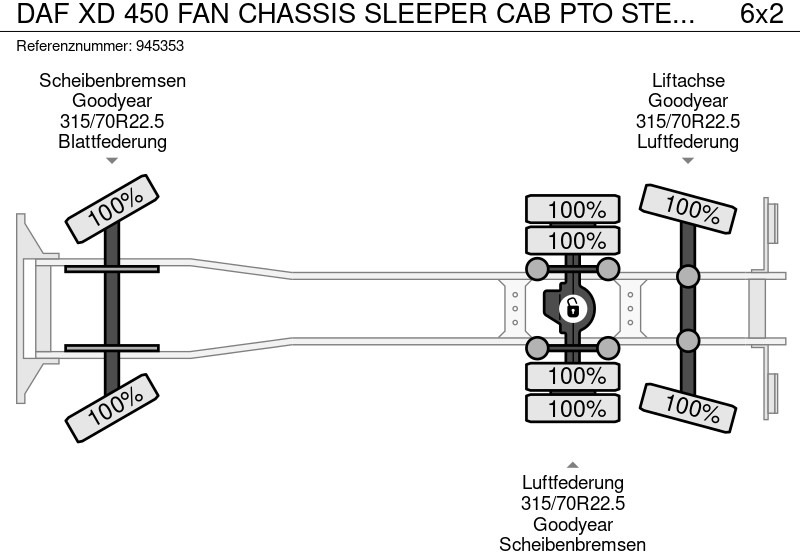 Leasing de DAF XD 450 FAN CHASSIS SLEEPER CAB PTO STEERING LIFTAXLE 480WB - NEW DAF XD 450 FAN CHASSIS SLEEPER CAB PTO STEERING LIFTAXLE 480WB - NEW: foto 18