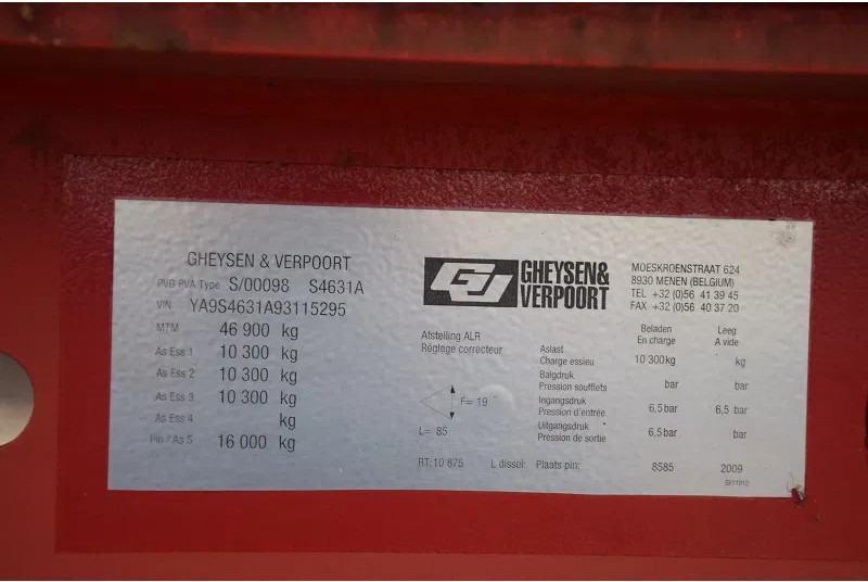 Gheysen en Verpoort 3 assen 47 Ton - Semirremolque góndola rebajadas: foto 5 Gheysen en Verpoort 3 assen 47 Ton - Semirremolque góndola rebajadas: foto 5