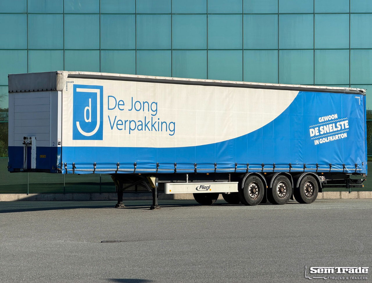 Fliegl SDS 350 Lift Axle Disc Brakes Sliding Sides + Roof TOP Condition - Semirremolque lona: foto 1 Fliegl SDS 350 Lift Axle Disc Brakes Sliding Sides + Roof TOP Condition - Semirremolque lona: foto 1