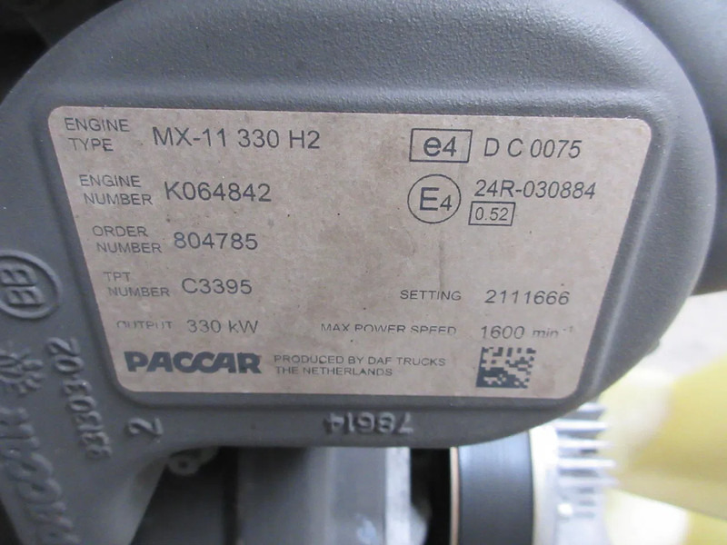DAF 2189684 // 2164501 // 0452051 // 2111666// MX 11 330 H2 DAF XF CF EURO 6 - Motor para Camión: foto 5 DAF 2189684 // 2164501 // 0452051 // 2111666// MX 11 330 H2 DAF XF CF EURO 6 - Motor para Camión: foto 5